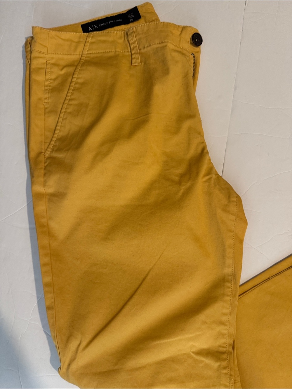 A/X Armani Exchange Men's Mustard Yellow Chino Pants